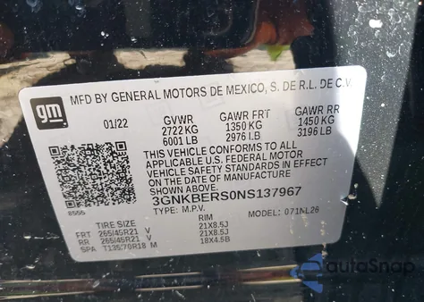 2022 Chevrolet Blazer Fwd Rs from USA, damaged, VIN 3GNKBERS0NS137967